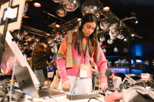 Most Wanted: Music Participant trying out music gear